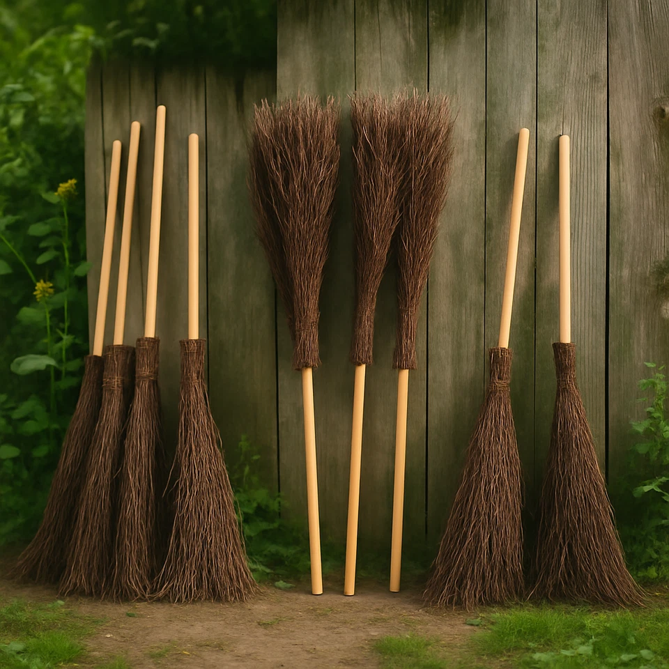 Reisigbesen XXL - Hexenbesen Weiden Natur Feger Kehr Laub Besen Birken Rinde - Bild 1 von 1