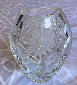 Vintage 60er Jahre Sonnenblume Starburst GERMAN LAUSITZER "MARGARET" Kristall Vase 6,5" - Bild 1 von 5