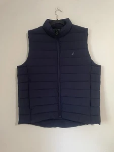 Nautica Herren XL Puffer Weste Navy Wasser-/Windabweisend Reißverschlusstaschen - Bild 1 von 8