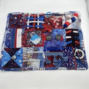 Dementia Fidget Blanket Handcrafted 14”x 18” - Picture 1 of 9
