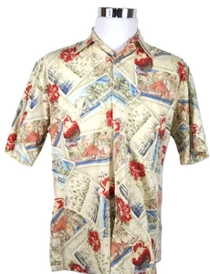 Vintage Pierre Cardin Men’s Large Hawaiian Camp Shirt Floral 100% Cotton - Bild 1 von 8
