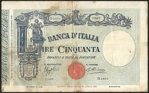 Italie - Vittorio Emanuele III - billet 50 lire 19-05-1926 ! P#38 - Imagen 1 de 2