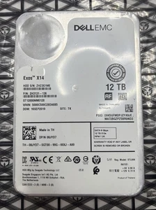 YMN53 0YMN53 for Dell ST12000NM0158 Exos X14 12TB 7.2K 12G 3.5" SAS Hard Drive  - Picture 1 of 1