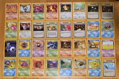 Pokémon 1st Edition Fossil / Team Rocket Lot Of 32 Cards Commons / Uncommons NM - Image 1 of 4