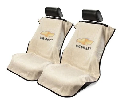 Fundas de asiento de auto delanteras Seat Armour de 2 piezas para Chevrolet - tela de felpa tostada Foto 1 de 2