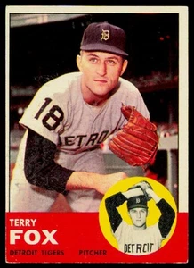 1963 Topps Terry Fox Vintage Detroit Tigers #44 - Foto 1 di 2
