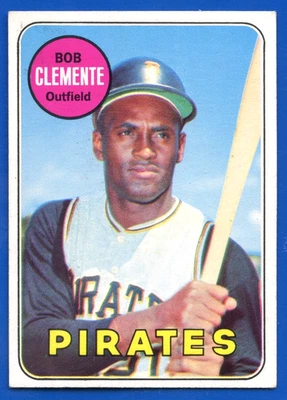1969 Topps #50 Roberto Clemente Pirates HOF Great, Centered, No Creases, VG-EX - Image 1 of 2