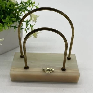 Vintage Onyx Marble Base Letter Holder Office Desk Paper Weight New Diamond - Picture 1 of 8