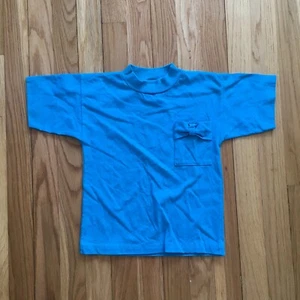 VTG 80s McKids Pocket T-Shirt Blue Single Stitch USA Mcdonalds L 6X - Picture 1 of 12