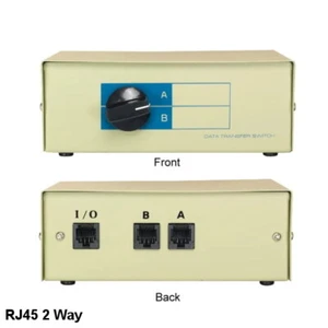 KNTK 2-Way RJ45 Data Transfer Switch Box Rotary Network PC Router Modem Internet - Picture 1 of 1