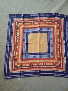 LA Dear Vintage Acetate Aztec Design Scarf Square - Picture 1 of 4