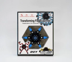 DIY TRANSFORMING FIDGET SPINNER Blue / Black High Speed Fingertip Spinner - Picture 1 of 7