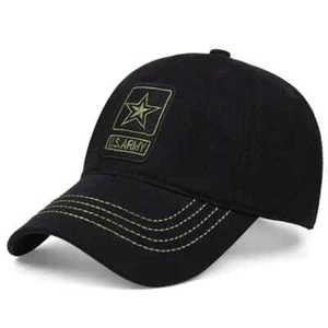 U.S. Army Black Baseball Cap. Retro, Adjustable, Strap Back, Curved Brim. New!! - Picture 1 of 6