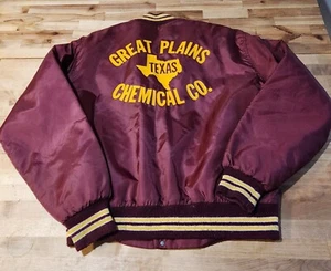 Vintage 50s Texas Chemical Co. Jacket Men's Size Large USA Maroon - Picture 1 of 4