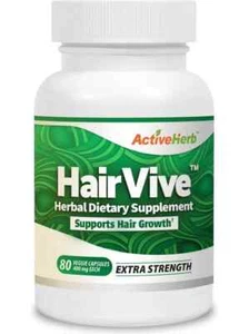 ActiveHerb HairVive Hair Growth 400mg, 80 Veggie Capsules - Newest Expiration! - Picture 1 of 1