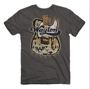 Waylon Jennings - Big Guitar Two Sided Unisex T-Shirt - Picture 1 of 4