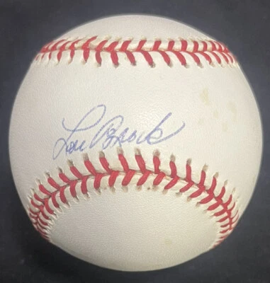 Lou Brock Signed Official NL Baseball Rawlings PSA Auto Cardinals HoF - Image 1 of 4