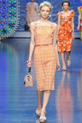 🆓US🛃 PASARELA SS2012 Dolce&Gabbana macramé crochet rosa melocotón IT 40 Foto 1 de 4