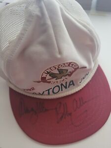 Davey Allison/Bobby Allison signed hat 1992 Daytona 500, NASCAR Winston Cup