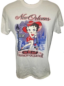Adult New Orleans The Big Easy French Quarter Betty Boop T Shirt Size Medium - Picture 1 of 5