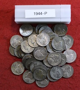 1944-P Jefferson War Nickels 40 Coin roll Circulated 35% Silver Nickel - Picture 1 of 5