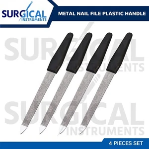 5" Metal Nail File With Plastic Handle Set of Four High-Quality Stainless Steel - Picture 1 of 6