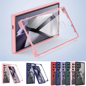 Mag-Safe Magnetic Clear Case For Samsung Galaxy S24 S23 S22 S21 Screen Protector - Picture 1 of 15