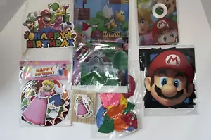 Super Mario Bros. Birthday Party Supplies Set Cake Toppers Banner Balloon - Picture 1 of 8