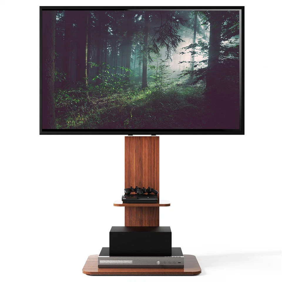 UNHO TV Ständer Standfuß Bodenständer 32 40 43 50 55 65 Zoll Holz bis 40 KG universal