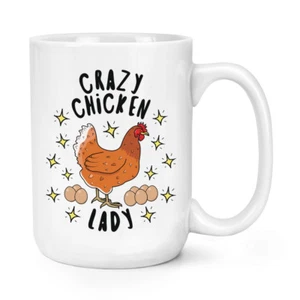 Crazy Chicken Lady Stars 15oz Large Mug Cup - Funny Animal Pet Big - Picture 1 of 1