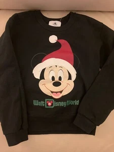 Youth Large Crewneck Christmas Sweatshirt Disney Parks Mickey Mouse  - Picture 1 of 3