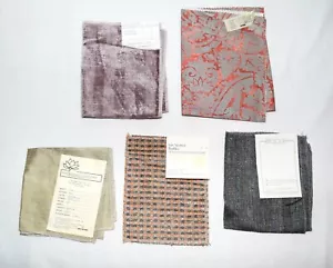 Vtg Lot of 5 Various Brands & Sizes Cotton Silk Rayon Upholstery Fabric Samples - Picture 1 of 12