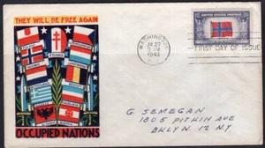 1943 Staehle First Day Cover - Overrun Countries - Norway, Jul 27 - Picture 1 of 1