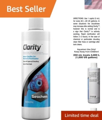 Clarity 250ml Aquarium Water Clarifier - Clear Your Marine & Freshwater Tanks - Image 1 of 4