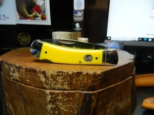 BOKER TREE BRAND POCKET KNIFE 3.25" YELLOW SMOOTH BONE LOCK BACK BLADE D2 SPEAR - Picture 1 of 19