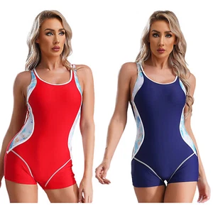 Women One Piece Swimsuit Racerback Athletic Bathing Suit Sports Swimwear AU - Picture 1 of 20