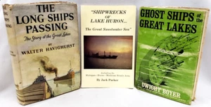 3) books: GREAT LAKES' GHOST SHIPS, SHIPWRECKS OF LAKE HURON, LONG SHIPS PASSING - Picture 1 of 18
