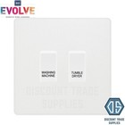 BG Evolve Pearlescent White Custom Appliance Grid Switch 2 Gang Screwless