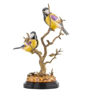 Feines Porzellan mit Bronze Ormolu Vögel Hafen auf Ast Skulptur Figur - 14" hoch - Bild 1 von 6