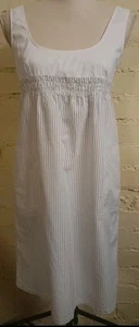ZARA sleeveless dress, S/UK 10, white/light grey vertical stripes, pockets VGC! - Picture 1 of 14