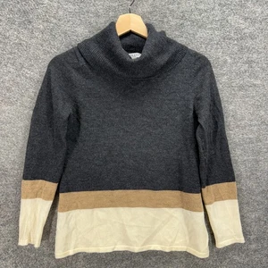 Pendleton Sweater Pullover Women S Small Gray Striped Turtleneck Wool Knit - Picture 1 of 7