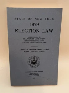 LEY ELECTORAL DEL ESTADO DE NUEVA YORK 1979 - Imagen 1 de 6