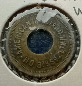 American Billiard Hall 110 3rd So. Seattle, Washington - 5 Cent Trade Token Coin - Picture 1 of 2