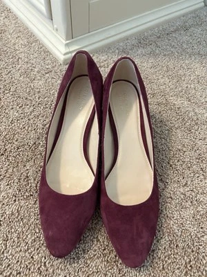 Cole Haan Purple Suede Pumps with Block Heel Size 9 - Image 1 of 4