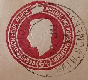 (GBR-1205)GB 1940 Estampado de franqueo de registro en relieve KG VI recortado 4d + 61/2d - Imagen 1 de 1