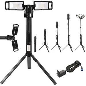 TECPO DUO LED BAUSTRAHLER 5000 LUMEN KABELLOS AKKU ARBEITSSTRAHLER mit STATIV - Bild 1 von 6