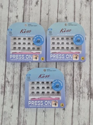 Lote de 4 pestañas Kiss Feathery Wispy PRS03 (72 PARES EN TOTAL) sin pegamento Foto 1 de 2
