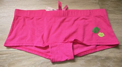 NWT Vintage Victoria's Secret Pout Pink Logo Graphics Cotton Shortie Panties S - Image 1 of 3