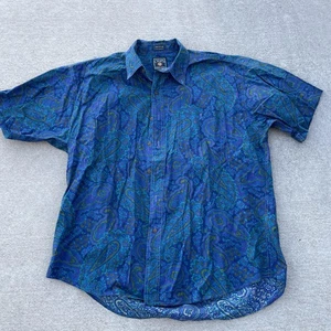Chaps Ralph Lauren Shirt Mens XL Paisley Pattern Button Up Short Sleeve Casual - Picture 1 of 6
