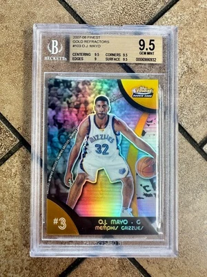 O.J. Mayo 2007-08 Topps Finest Gold Refractor Rookie /25 BGS 9.5 Grizzlies - Image 1 of 2